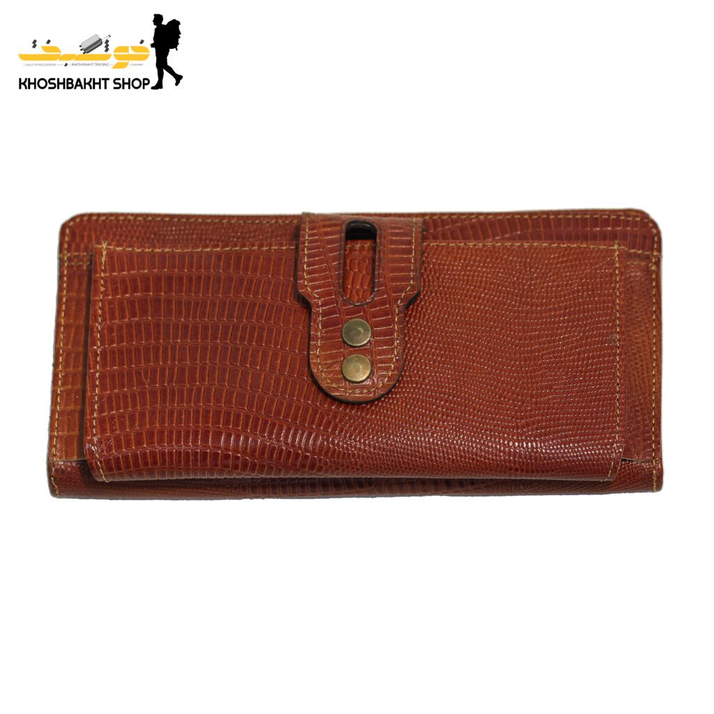 کیف پول چرم طبیعی برند چرم آبی