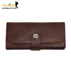 کیف پول چرم طبیعی برند چرم آبی  کد 02