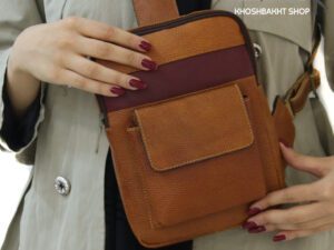 کیف بادی چرم طبیعی قفل مگنتی