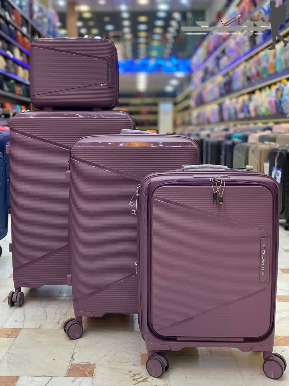 photo_2026-02-25_13-53-48 ست4 تکه چمدان فایبرگلاس نشکن رونتا Rowenta